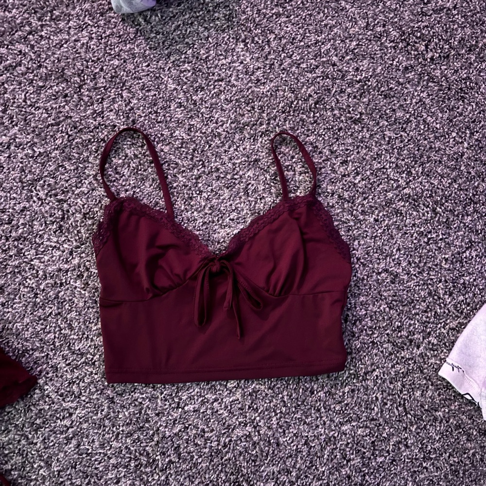 SHEIN Burgundy Lace Cami Top